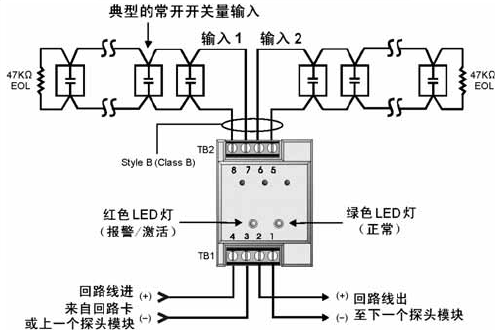 爱德华siga-ct2双输入模块端子接线图