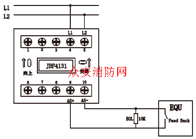 北大青鸟输入模块北大青鸟监视模块jbf4131安装接线图